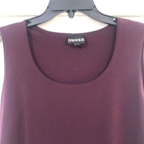 Baranda Tank Top XL Sleeveless Burgundy Scoop Neck Casual Top - Picture 4 of 11
